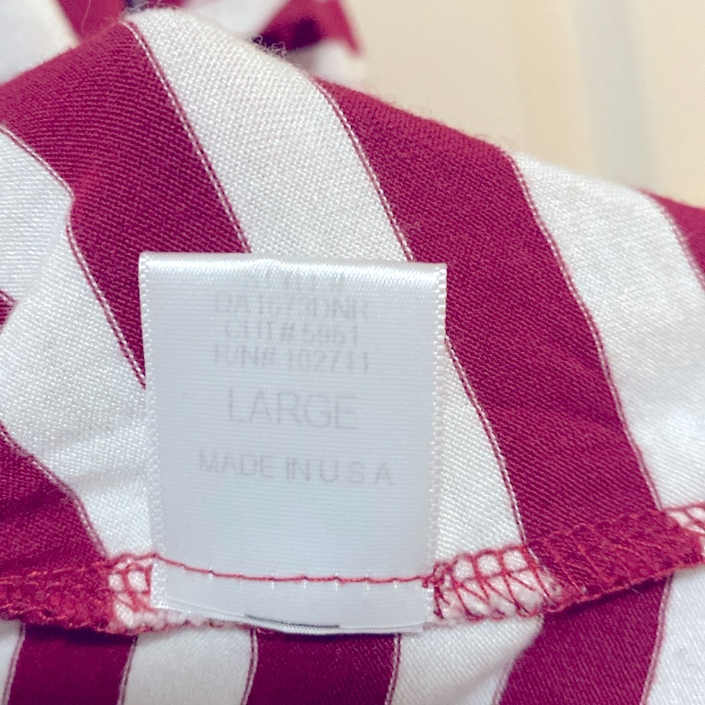 Gibson Women’s Cold Shoulder High Low Top | Size: Large | Color: Red & White - Picture 8 of 8